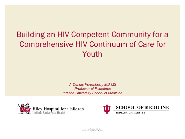 Webinar: Building an HIV Competent Community for a Comprehensive HIV Continuum of Care for Youth