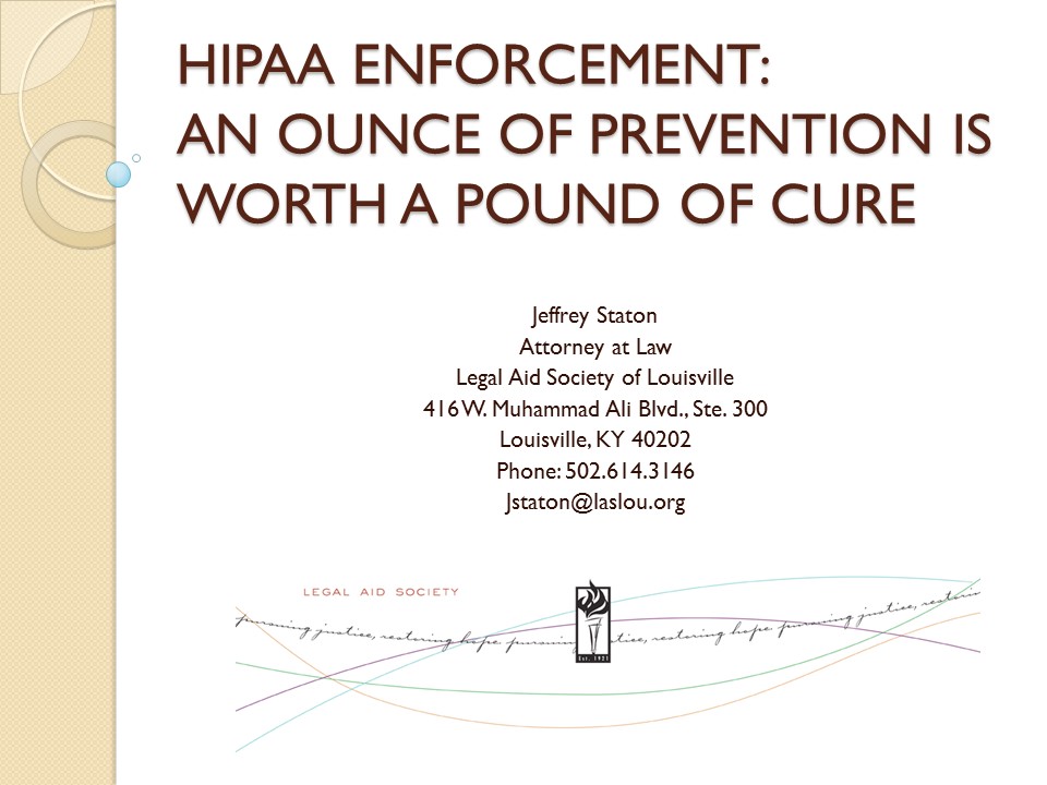 HIPPA Enforcement Title Slide