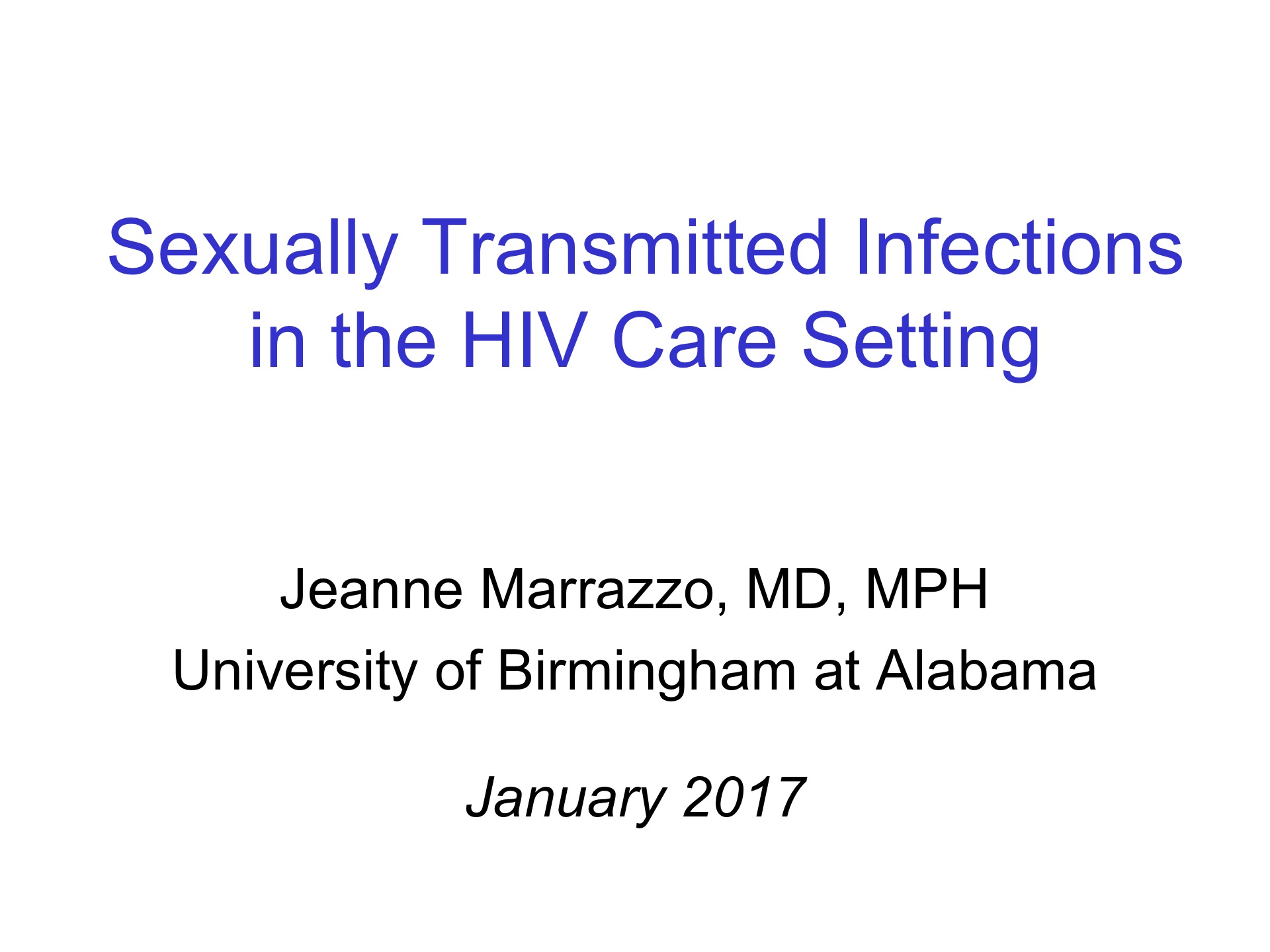 STIs in the Clinical HIV Setting