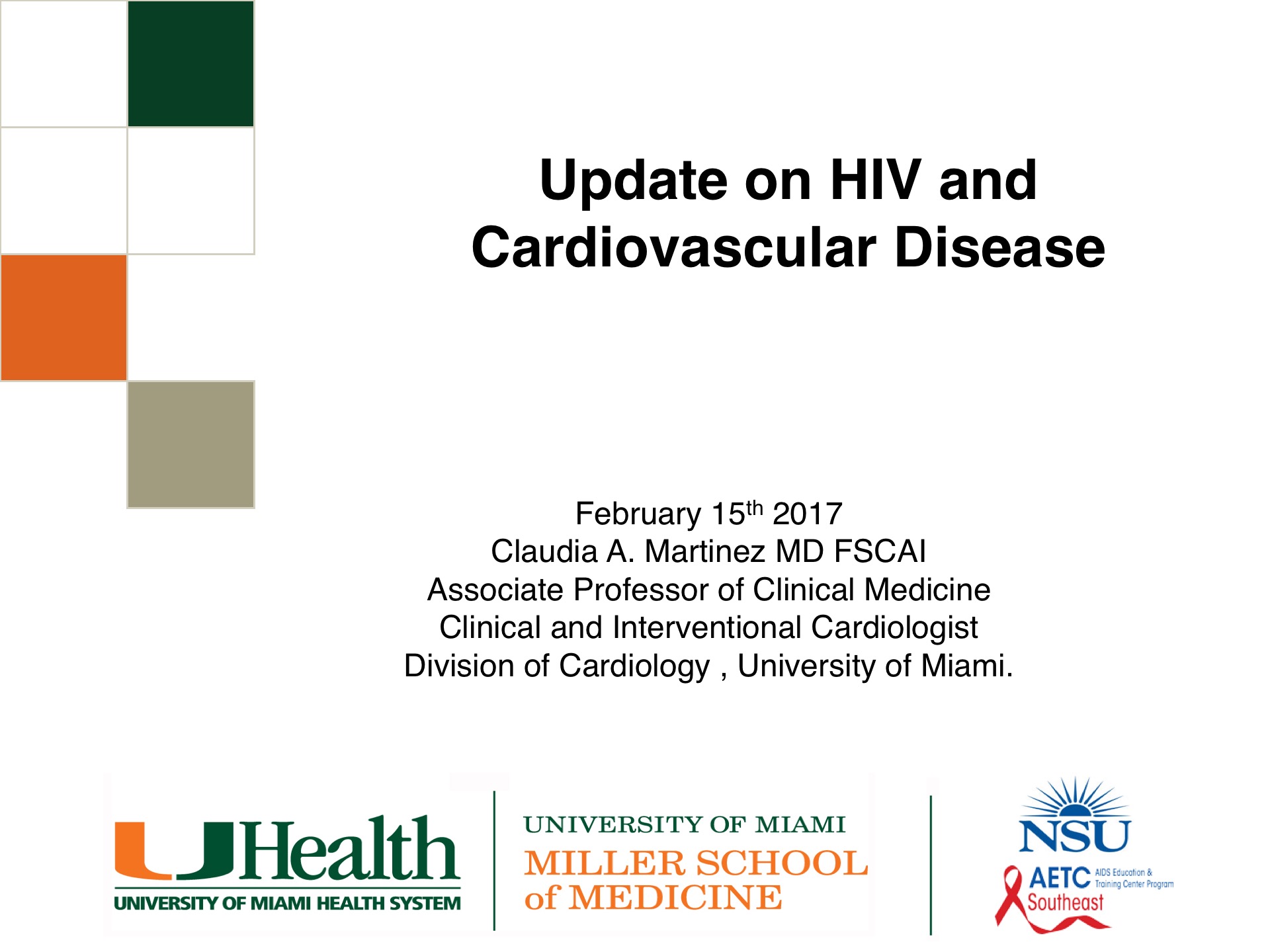 Update on HIV and Cardiovascular Disease