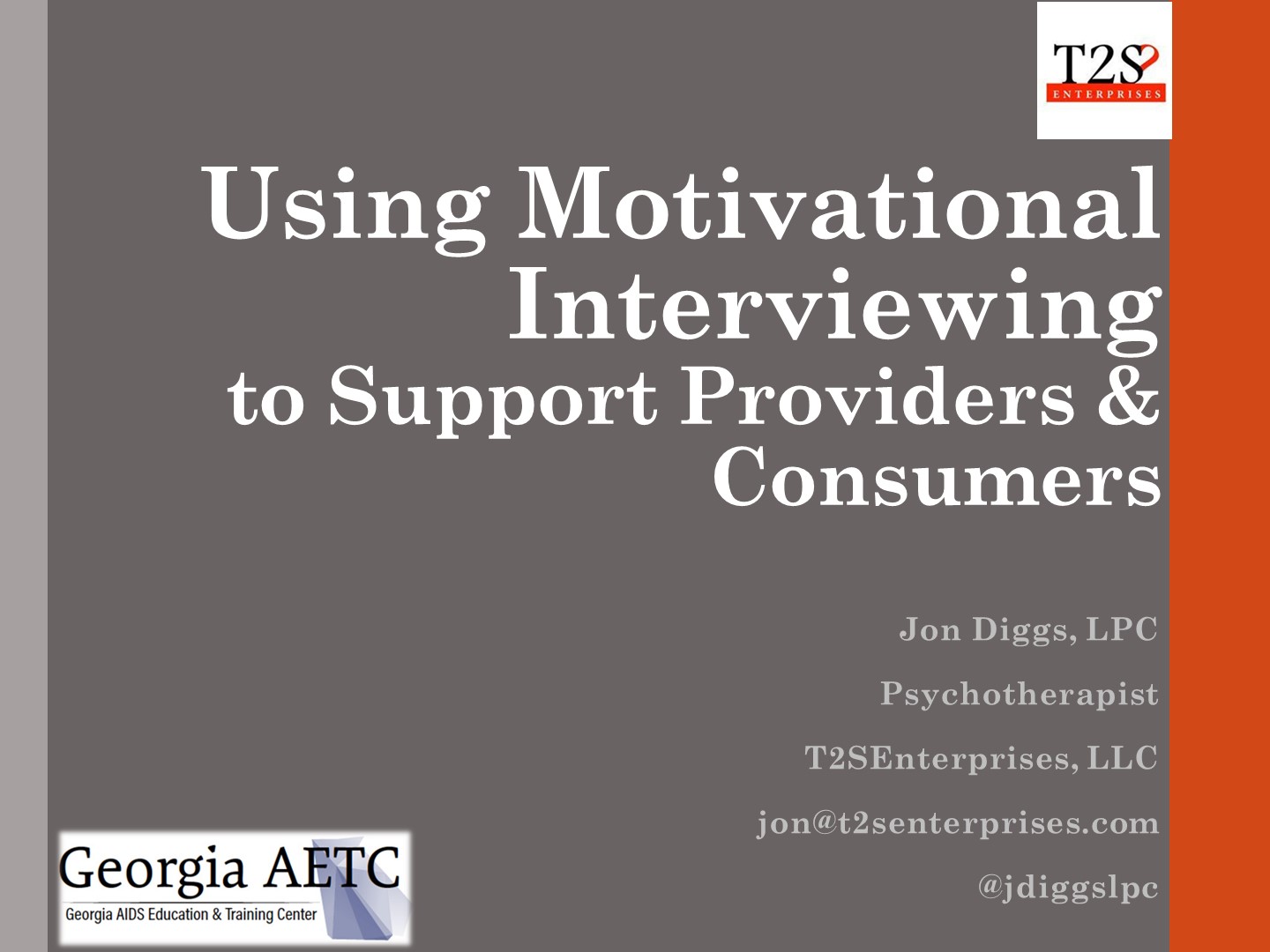 Using Motivational Interviewing to Support Providers & Consumers