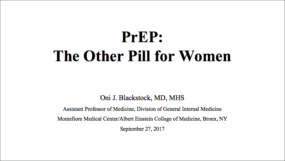Webinar: PrEP The Other Pill for Women