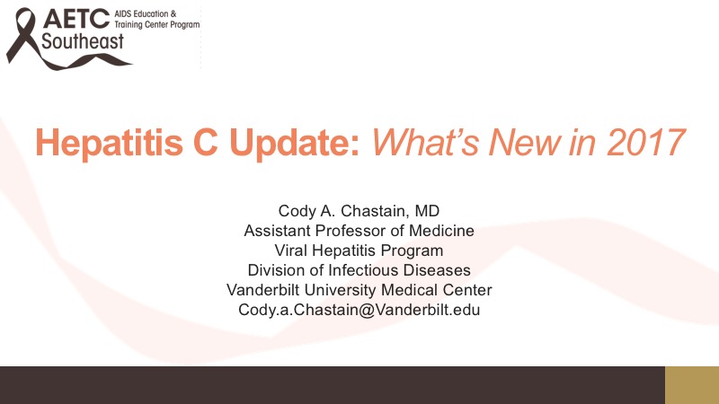 Webinar: Hepatitis C Update: What’s New in 2017