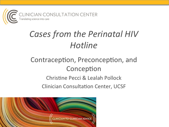 Webinar: Pre-Conception for Women Living with HIV or At Risk of Contracting HIV