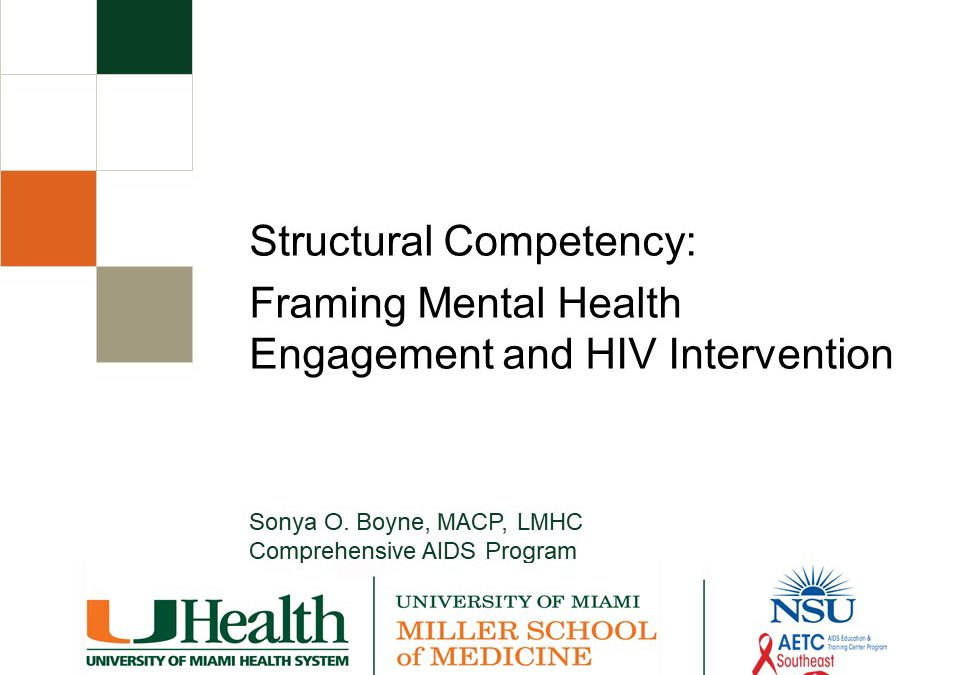 Webinar: Structural Competency: Framing Mental Health Engagement and HIV Intervention