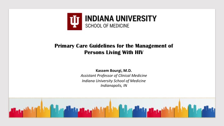 Webinar: Primary Care Guidelines for the Management of Persons Living with HIV