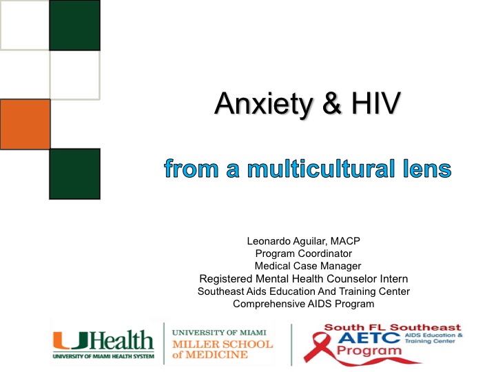 Webinar: Anxiety and HIV from a Multicultural Lens