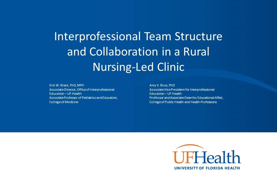 Webinar: Interprofessional Team Structure and Collaboration in a Rural Nursing-Led Clinic