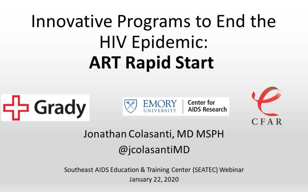 Webinar: Innovative Programs to End the HIV Epidemic: ART Rapid Start