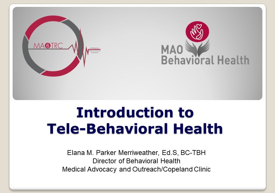 Webinar: Introduction to Tele-Behavioral Health