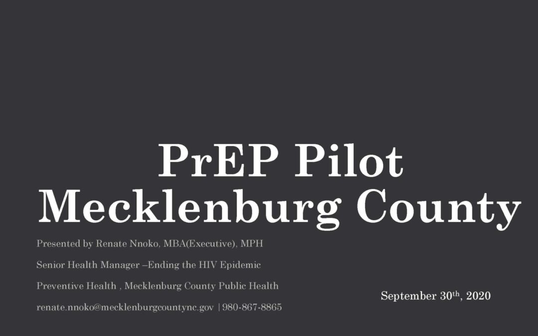 Webinar: PrEP Pilot – Mecklenburg County