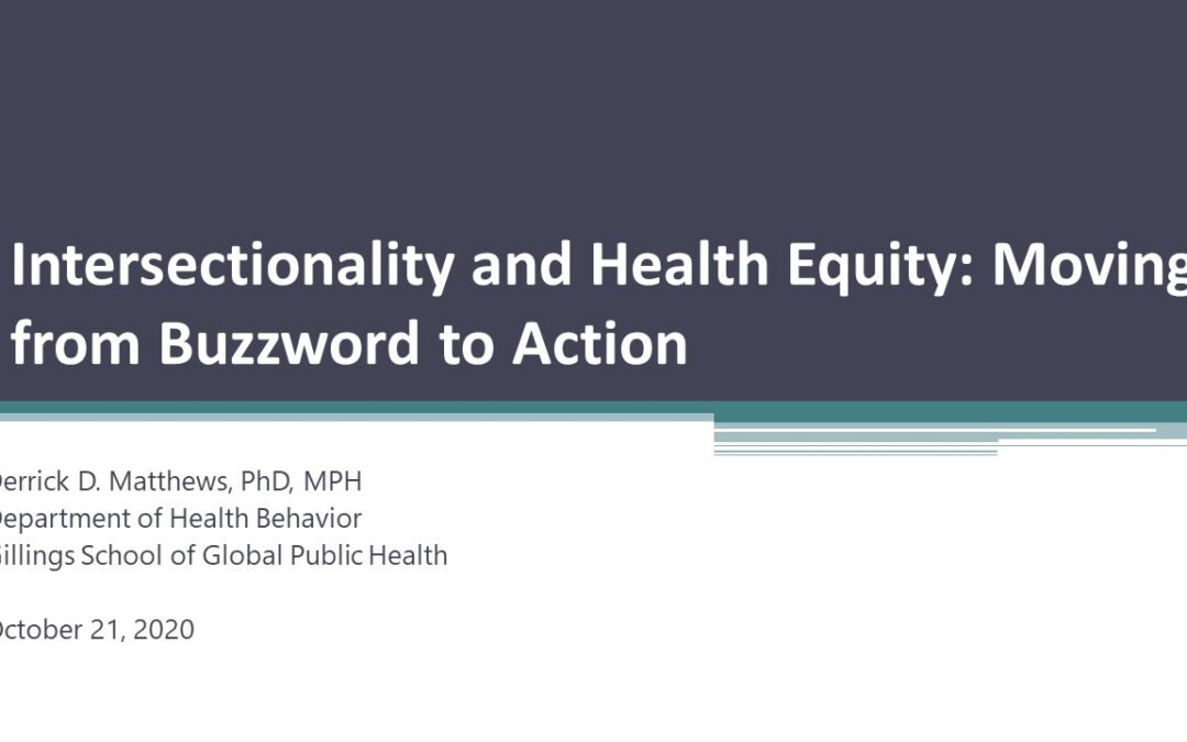 Webinar: Intersectionality and Health Equity: Moving from Buzzword to Action