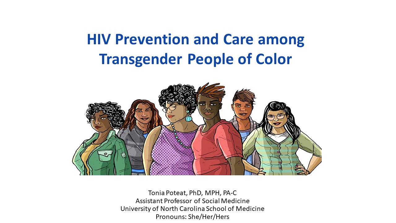 HIV Prevention and Care among Transgender People of Color Title Slide
