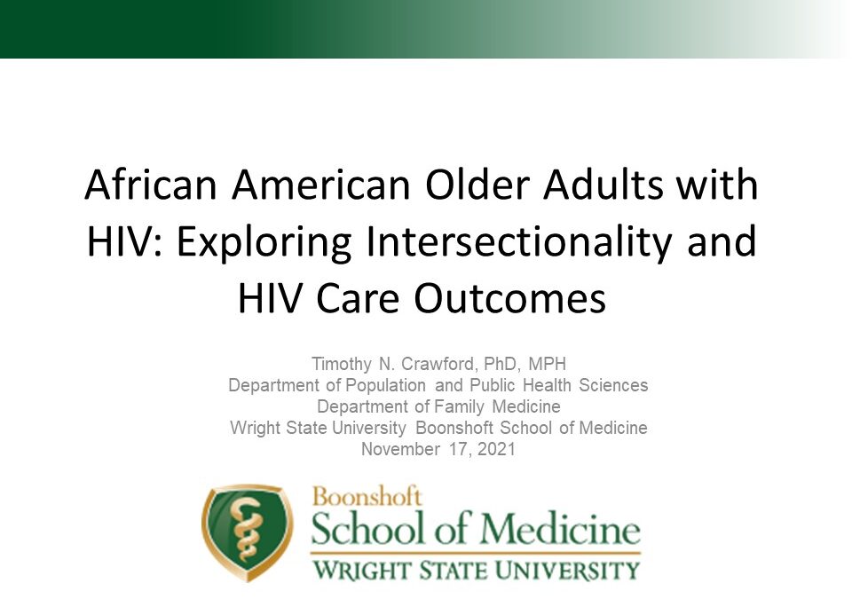 Webinar: African American Older Adults with HIV: Exploring Intersectionality and HIV Care Outcomes