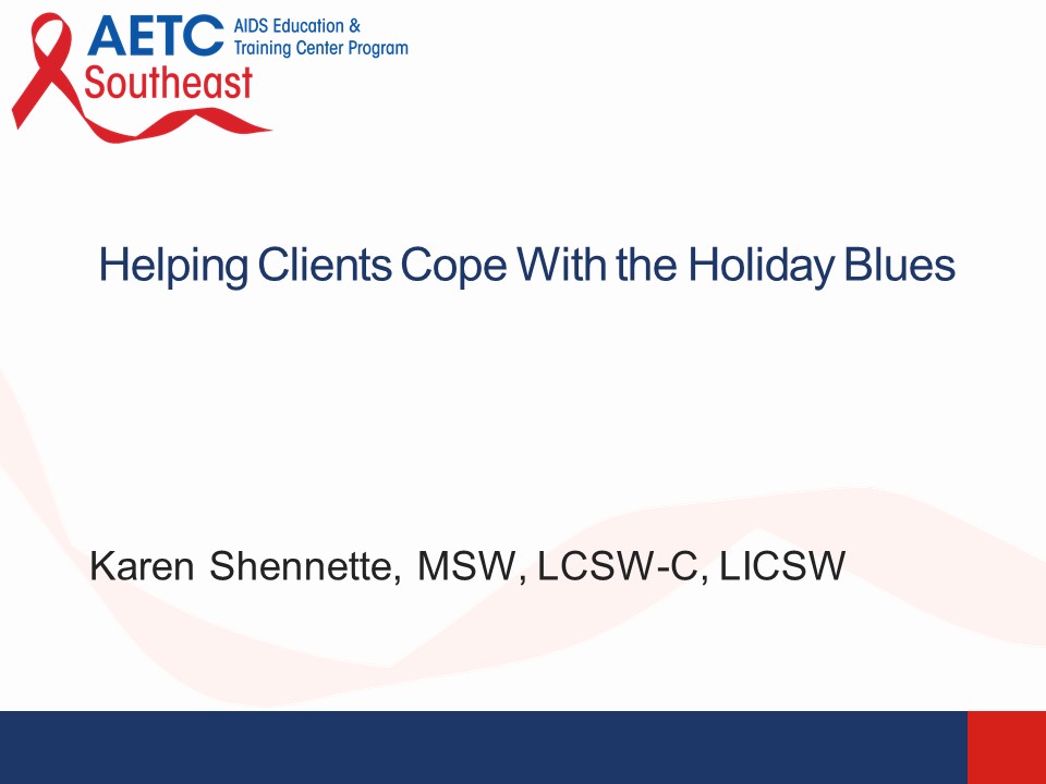 Helping Clients Cope with the Holiday Blues Title Slide