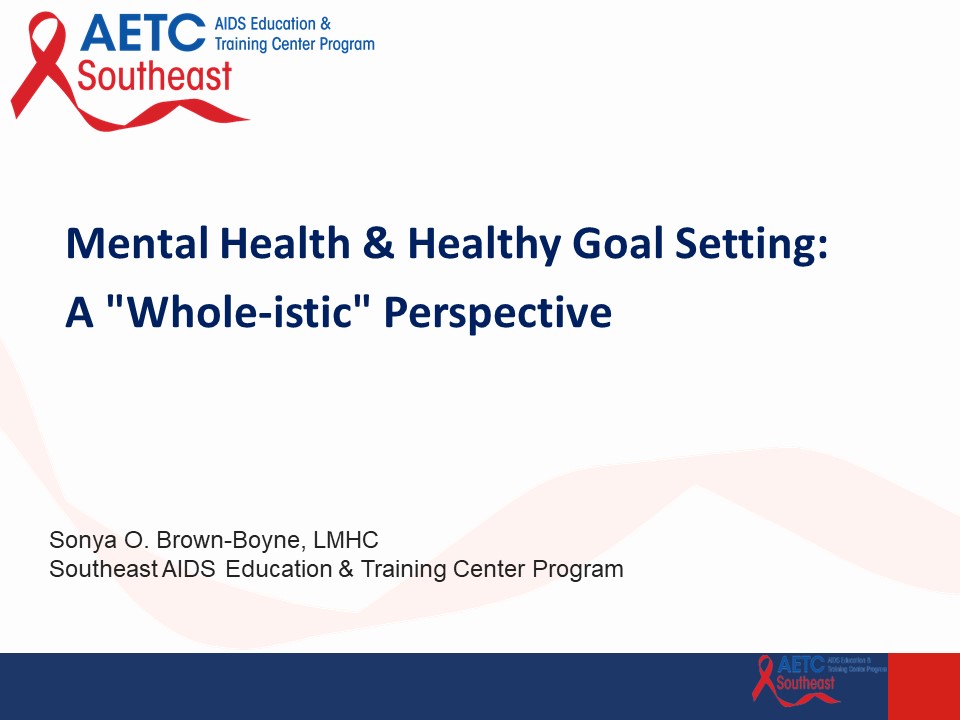 Mental Health and Healthy Goal Setting Title Slide