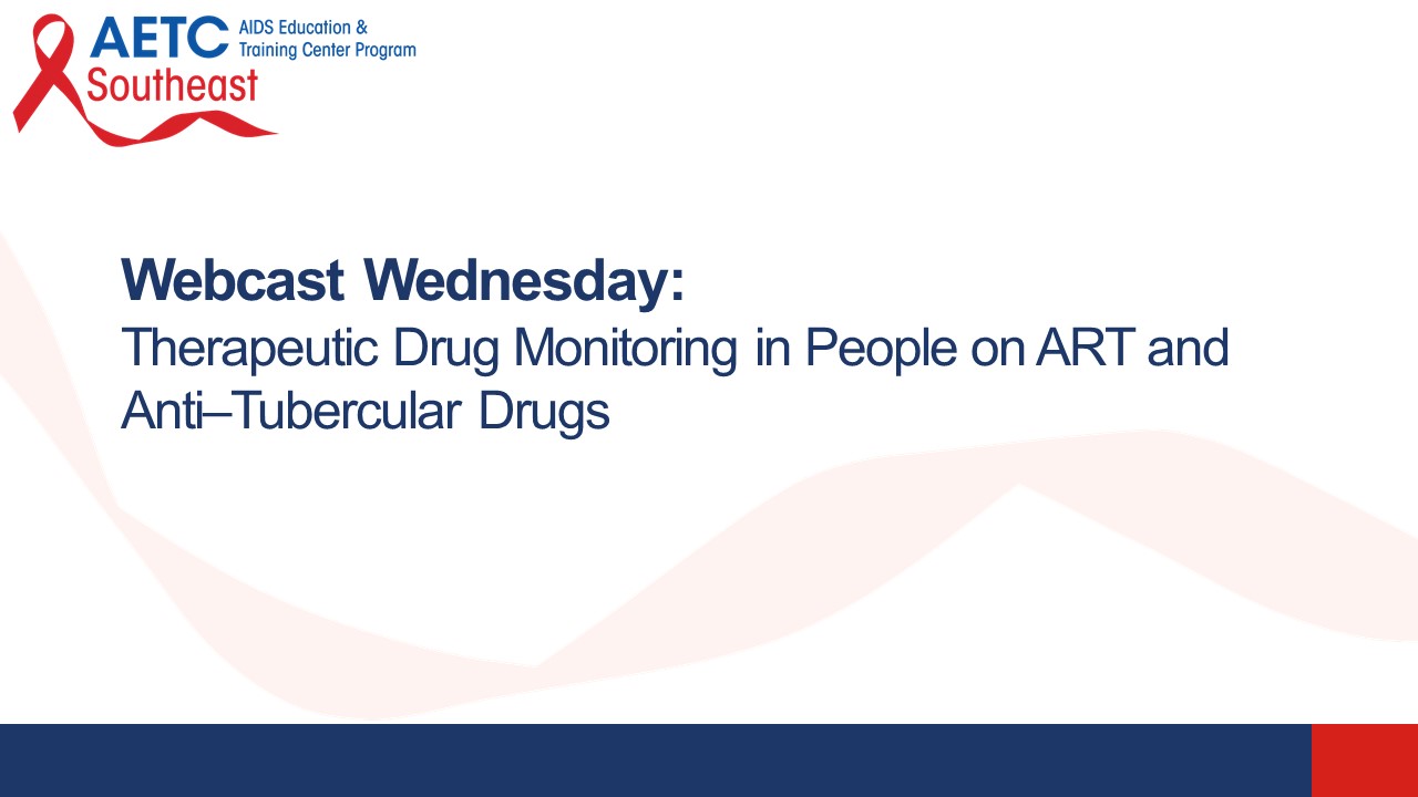 Therapeutic Drug Monitoring in People on ART and Anti-Tubercular Drugs Title Slide