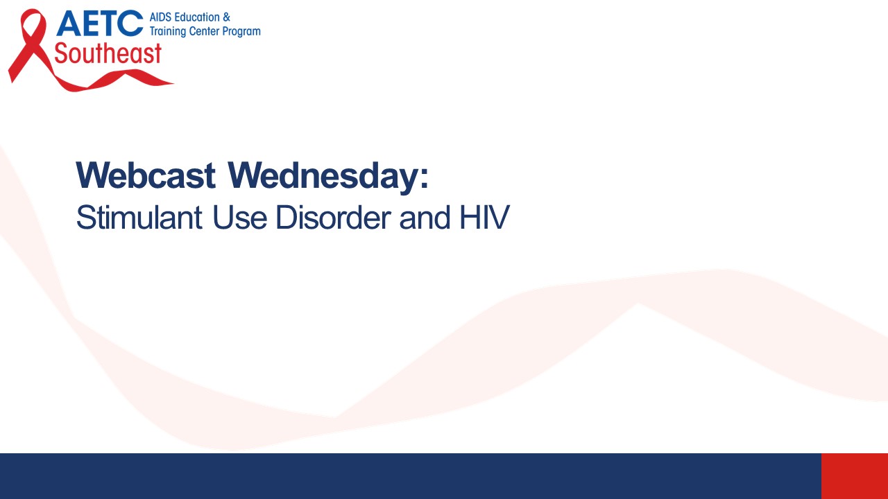 Stimulant Use Disorder and HIV Title Slide