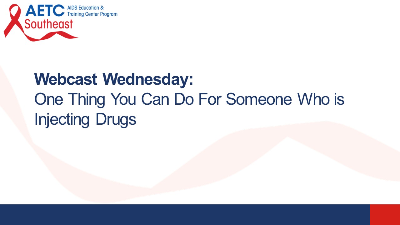 One Thing You Can Do For Someone Who is Injecting Drugs Title Slide